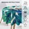 Tropical Tablecloth Round 60 Inches for Summer Green Hawaiian Palm Leaf Round Tablecloth Polyester Washable Circle Table Cover Table Cloth for Kitchen Dining Room Picnic Patio Wedding Party